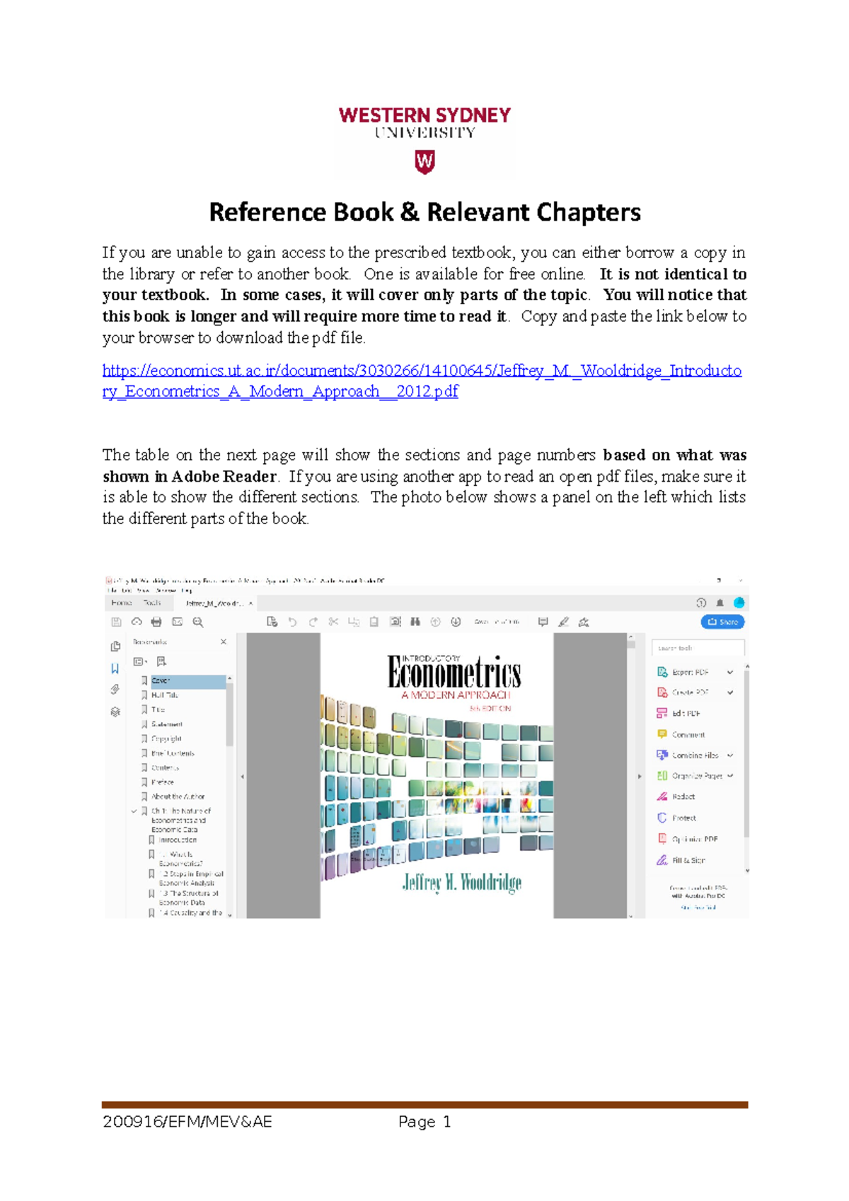 Reference chapters for alternative book - Reference Book & Relevant ...