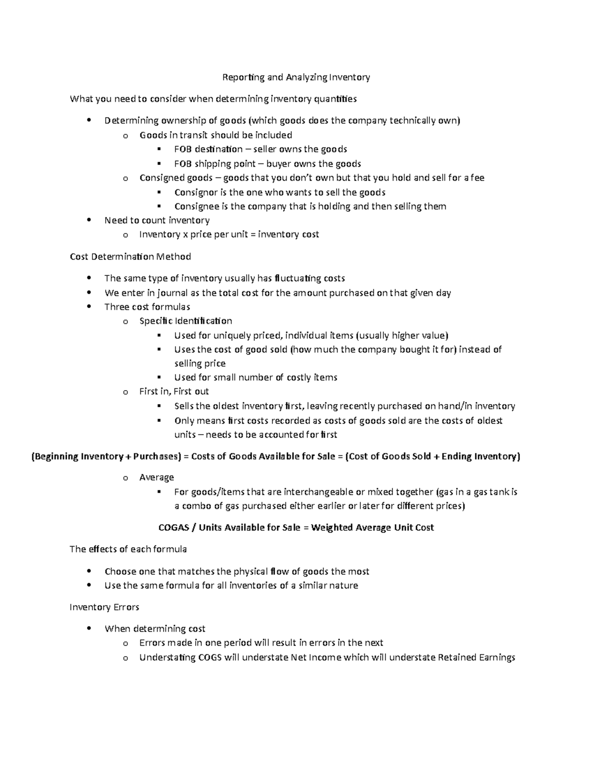 Chapter 6 - Reporting And Analyzing Inventory - Reporting And Analyzing ...