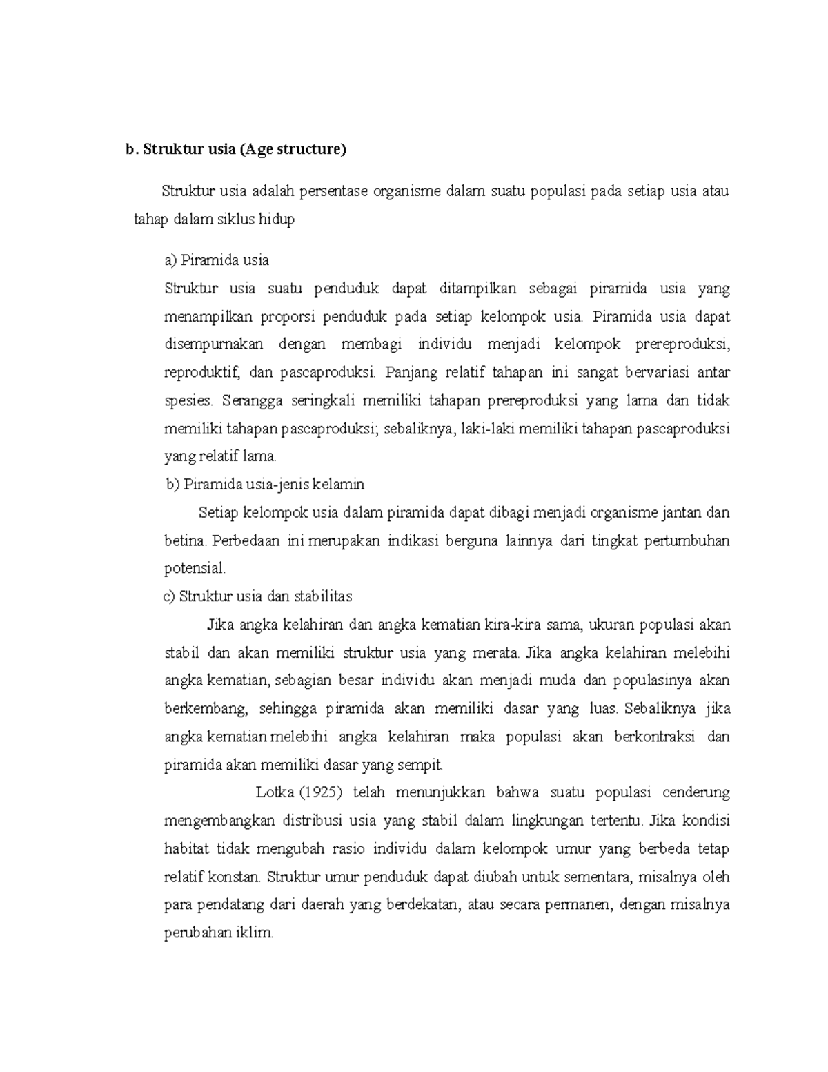 Makalah Ekologi Populasi (Age structure, Growth patterns, dan Distribution patterns) b