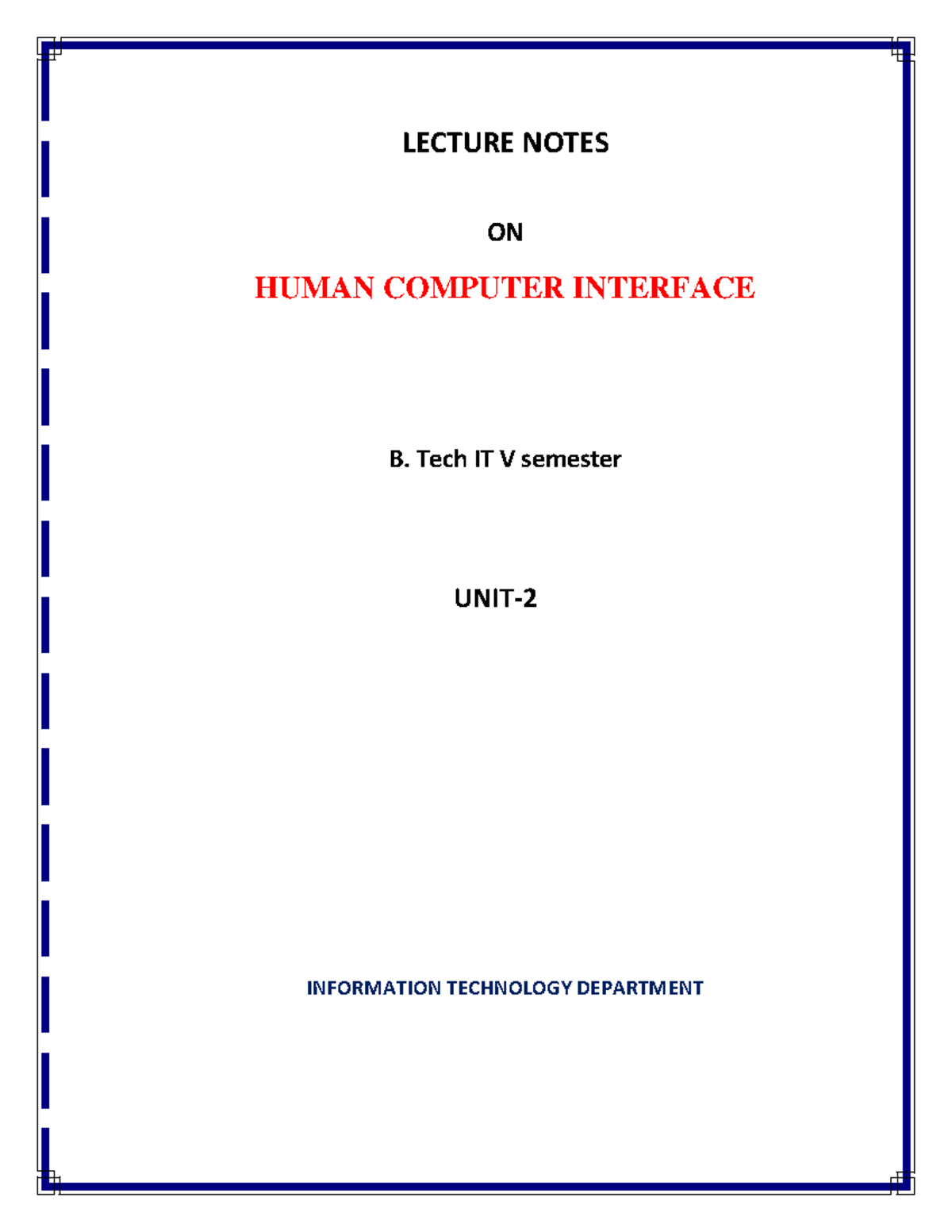 Human Computer Interface Unit-2 - LECTURE NOTES ON HUMAN COMPUTER ...