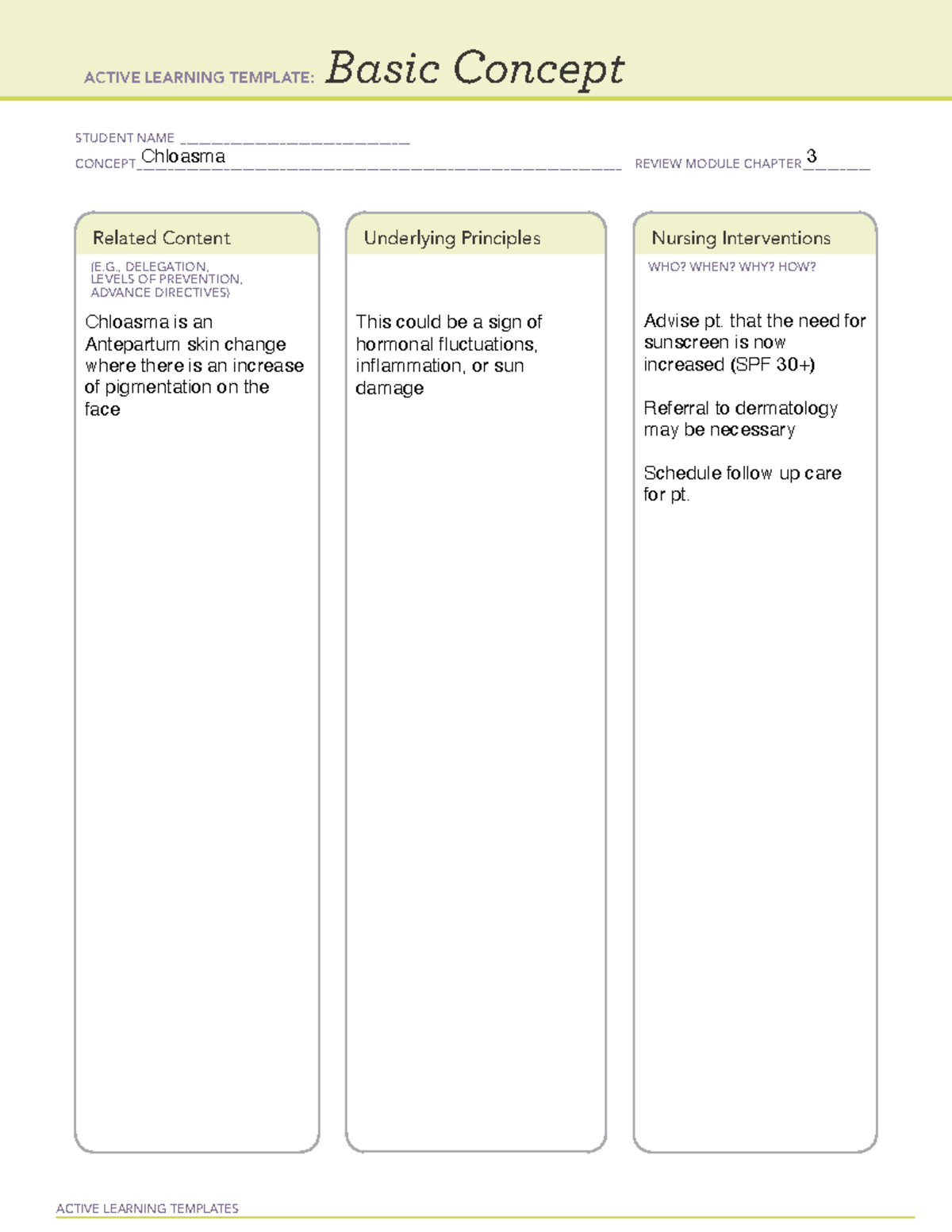 Ati Nursb L Active Learning Templates Basic Concept