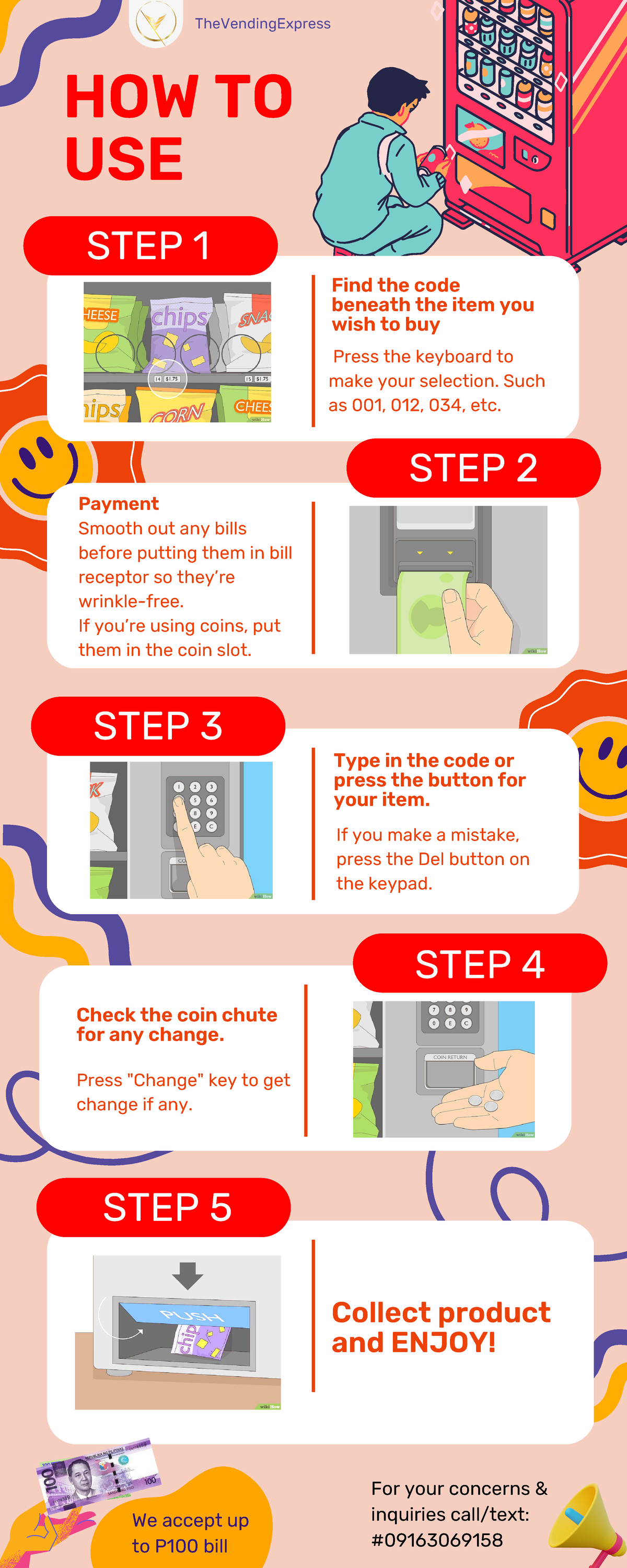 HOW TO USE VENDING MACHINE HOW TO USE Find the code beneath the item