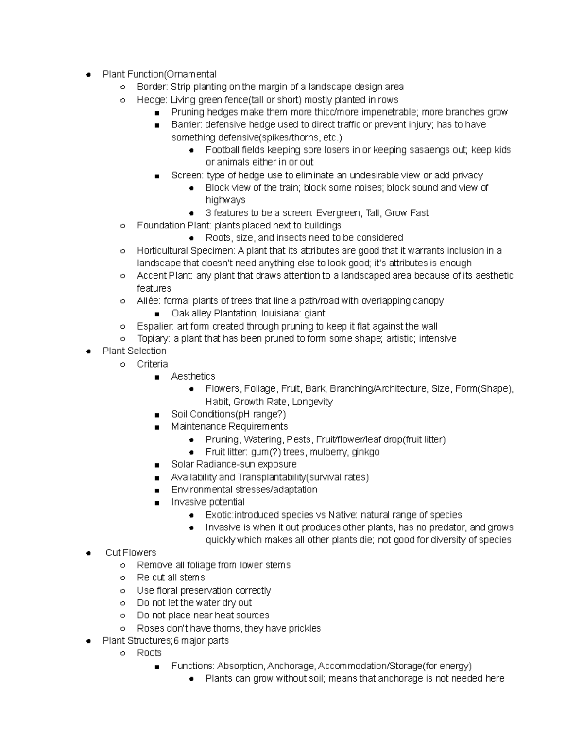 Part 2 Notes - Plant Function(Ornamental Border: Strip planting on the ...