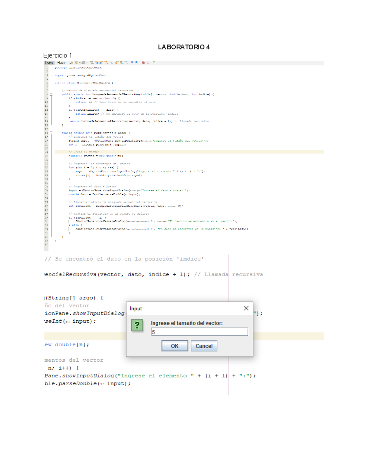 Laboratorio 4 asddsioasdoaisndoasdoaúa LABORATORIO 4 Ejercicio 1