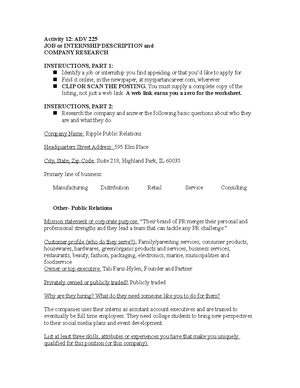 PR ADV Class 3 - LECTURE NOTES - Class 3 Evaluation PRINT “the writing ...