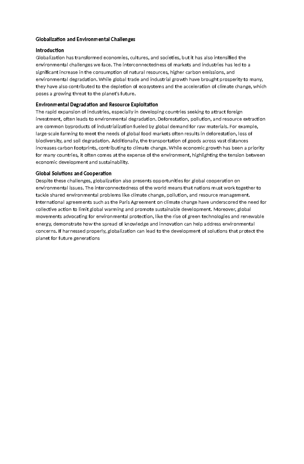 Globalization and Environmental Challenges - Globalization and ...