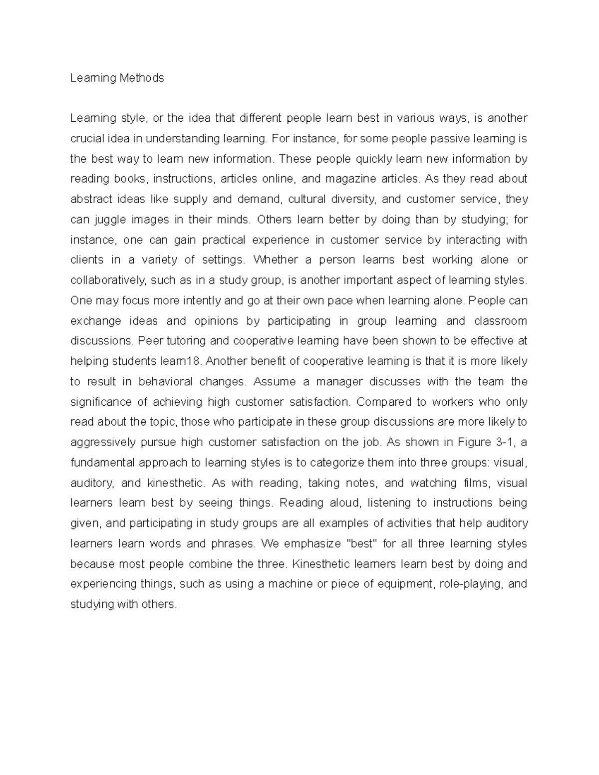Learning Methods - SVRNYF N - Learning Methods Learning style, or the ...