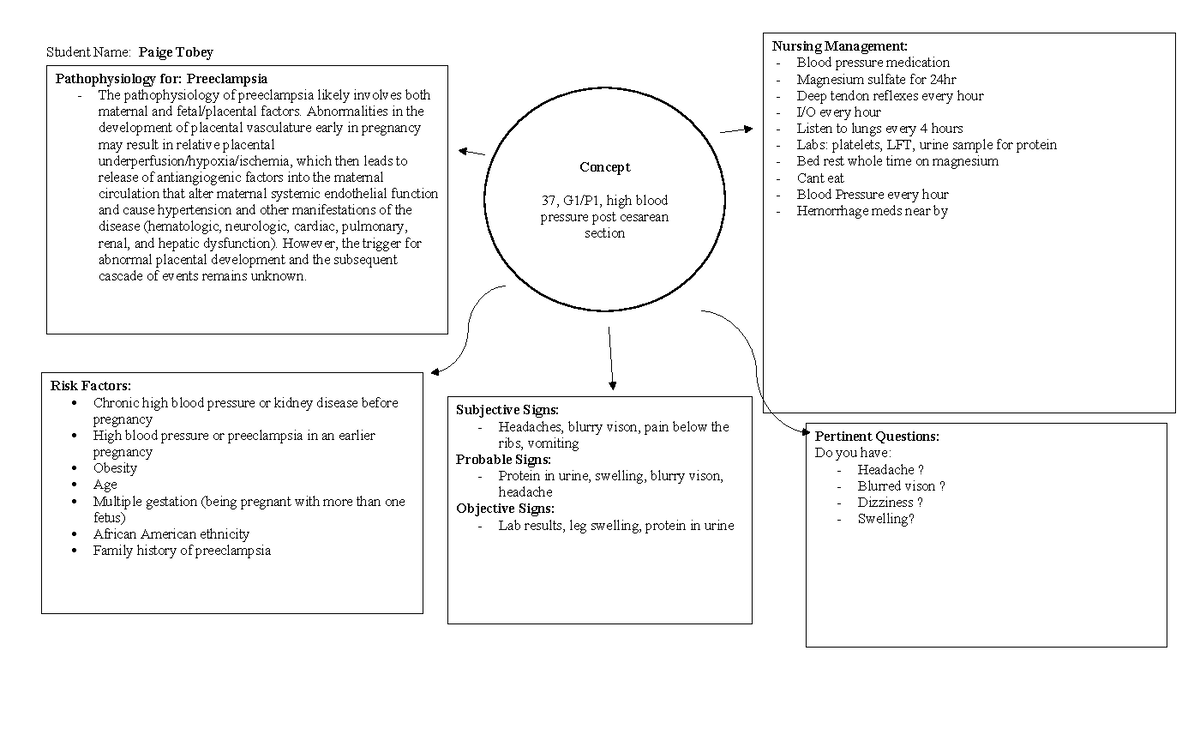 Concept Map Maternity Clinical - Student Name: Paige Tobey ...