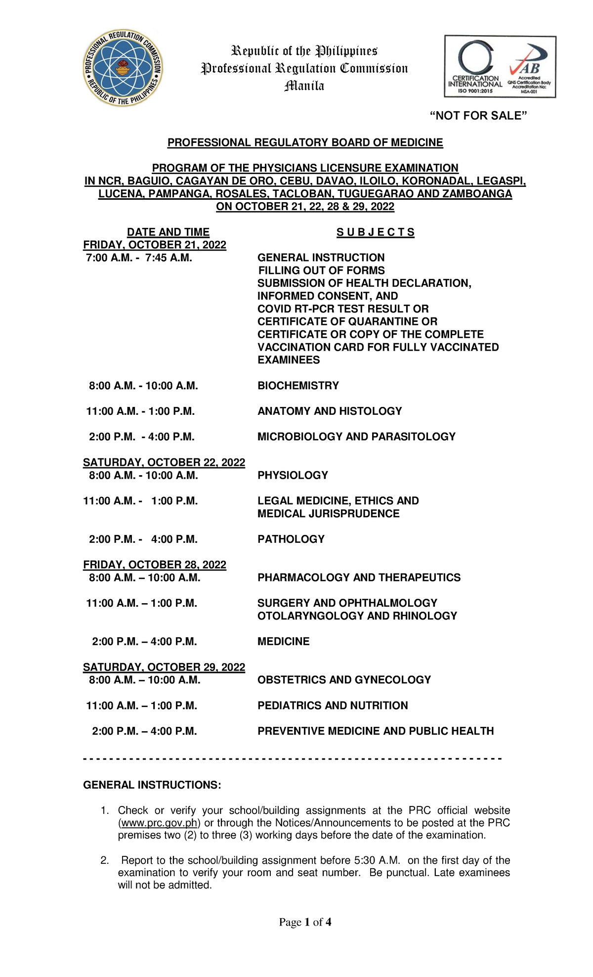 ple room assignment october 2022 manila