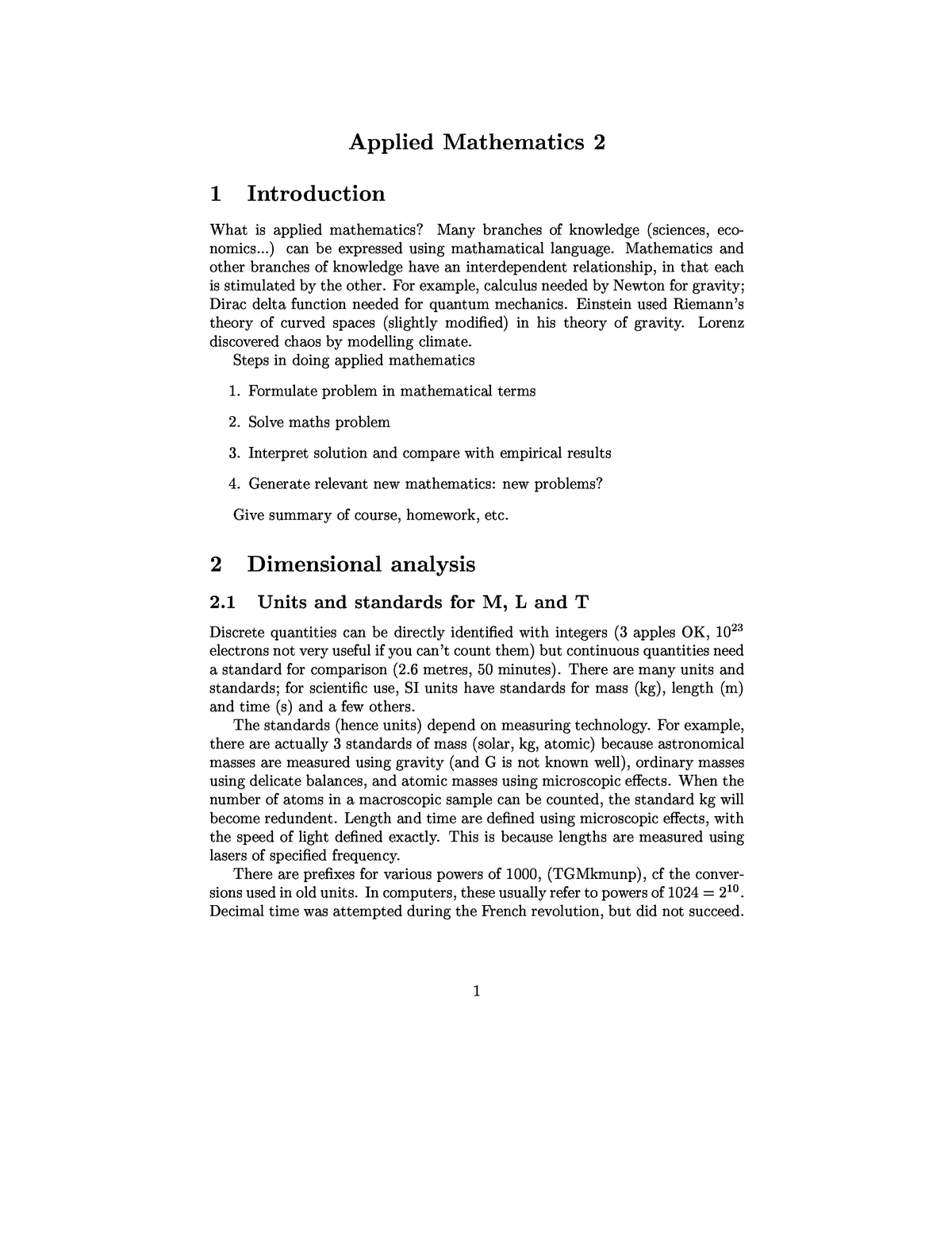 Lecture Notes Lecture All Applied Mathematics 2 Studeersnel