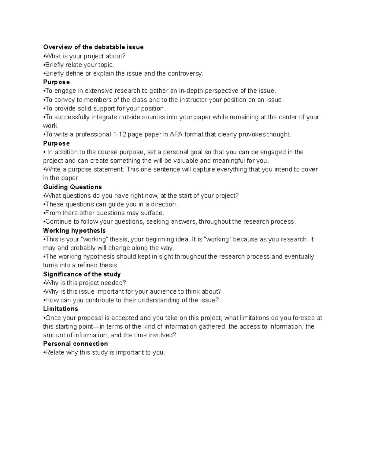 Proposal - Google Docs - Overview of the debatable issue •What is your ...