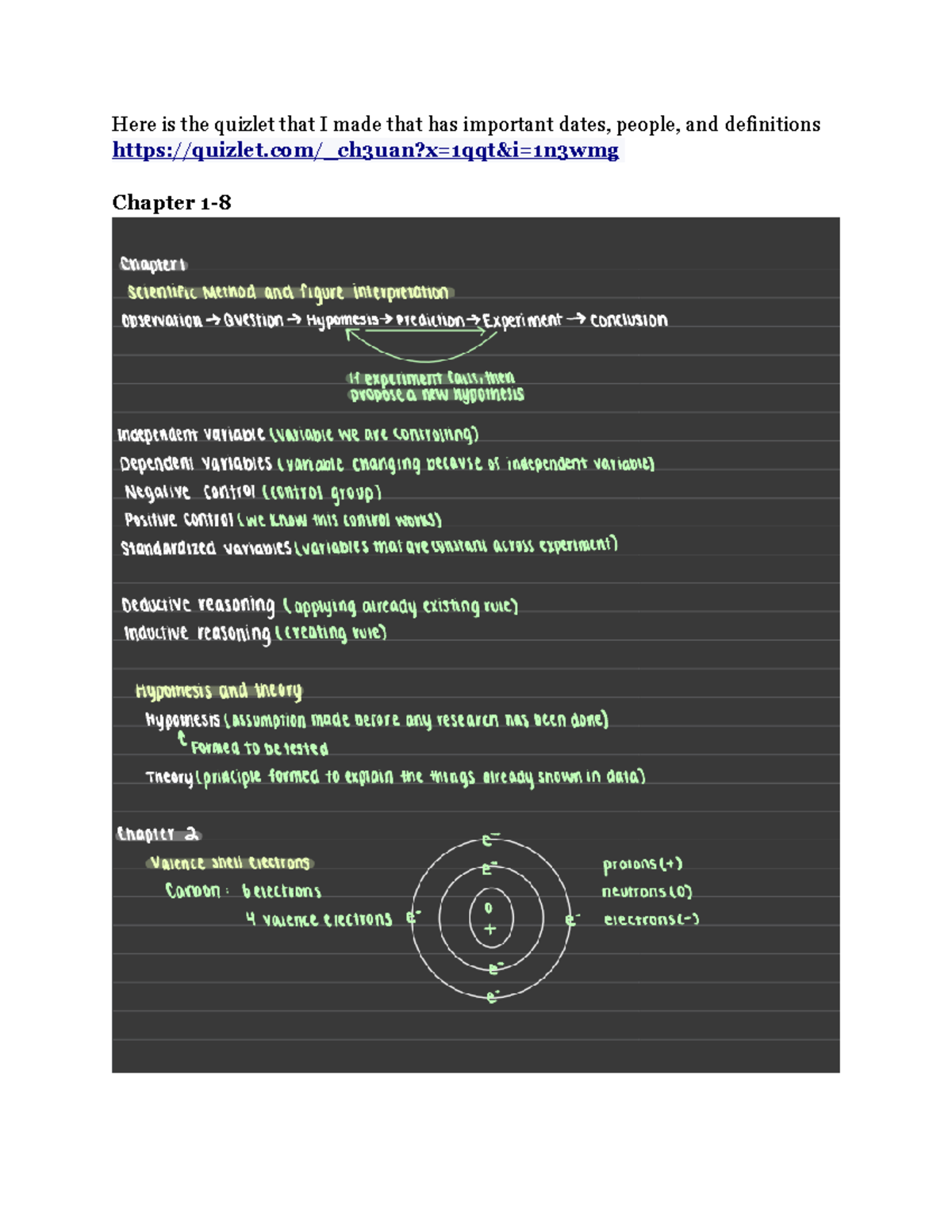 Final Exam Topics Chapter 1 + Beyond - BIOL 111 - Here Is The Quizlet ...