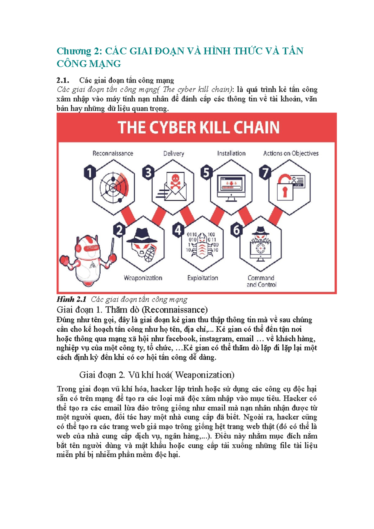 CHƯƠNG 2 - Chương 2: CÁC GIAI ĐOẠN VÀ HÌNH THỨC VÀ TẤN CÔNG MẠNG 2. Các ...