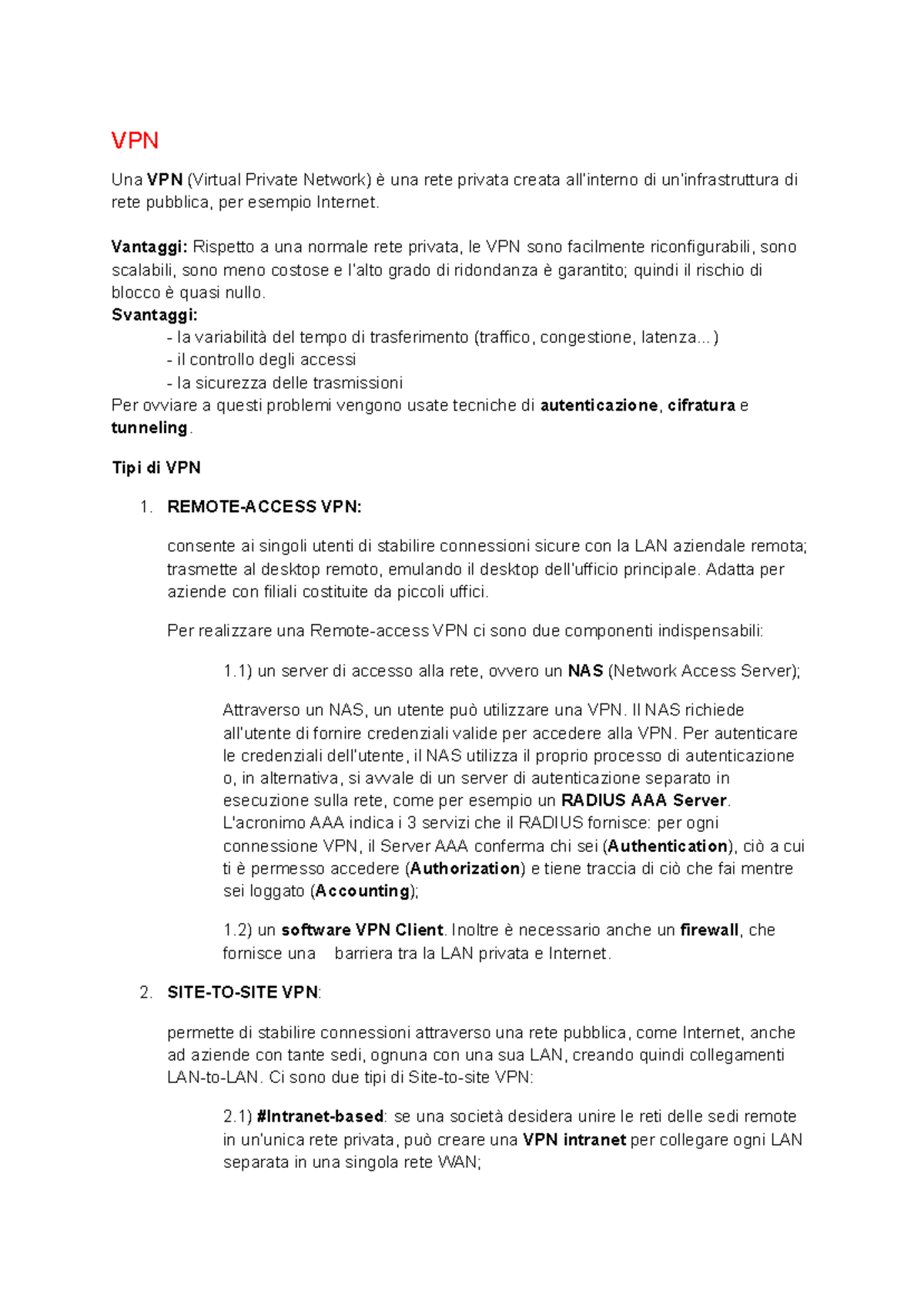 Sistemi e Reti Giuseppe Giordano - VPN Una VPN (Virtual Private Network ...