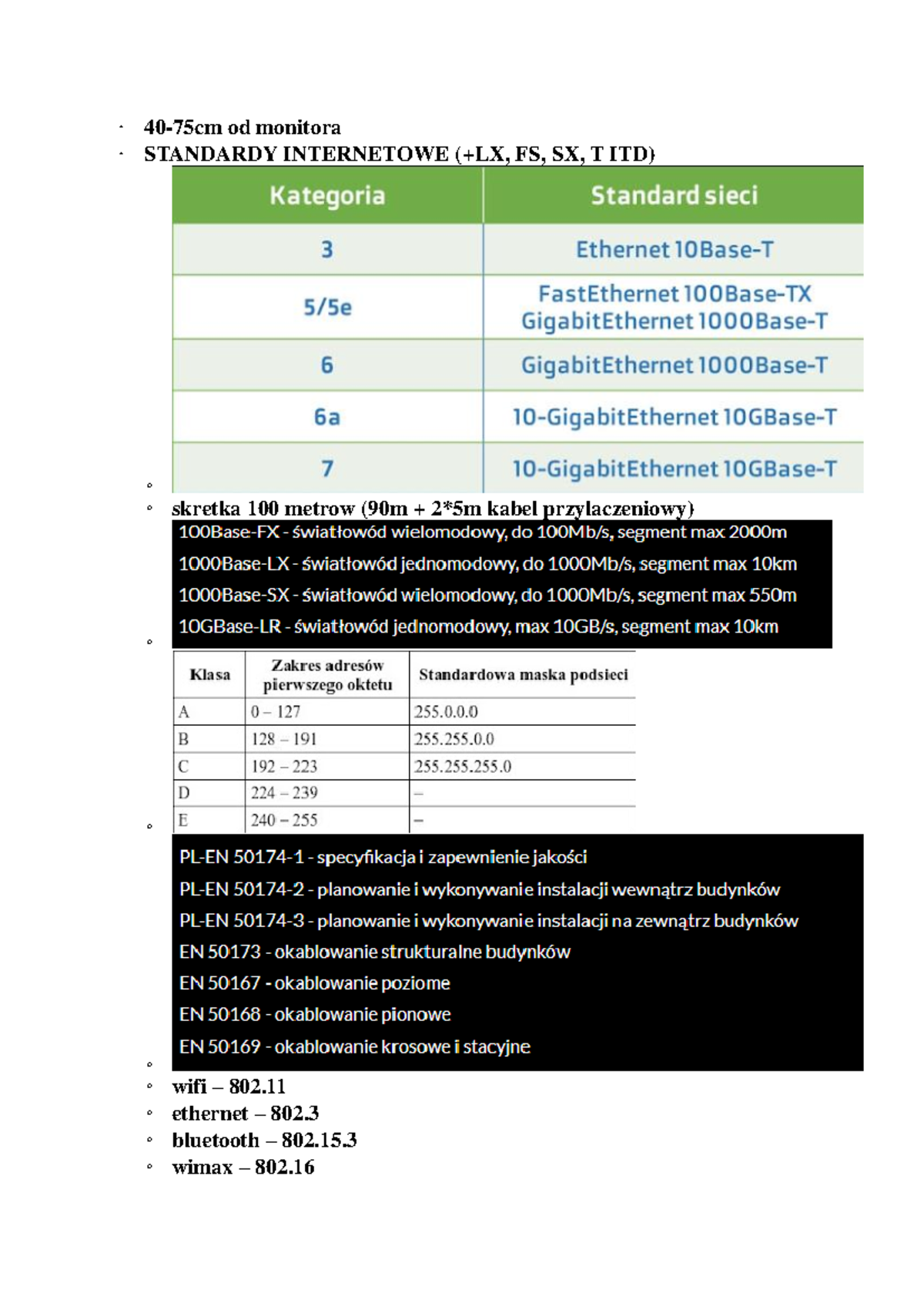 Egzamin technik informatyk egzamin teoria - 40 - 75cm od monitora ...