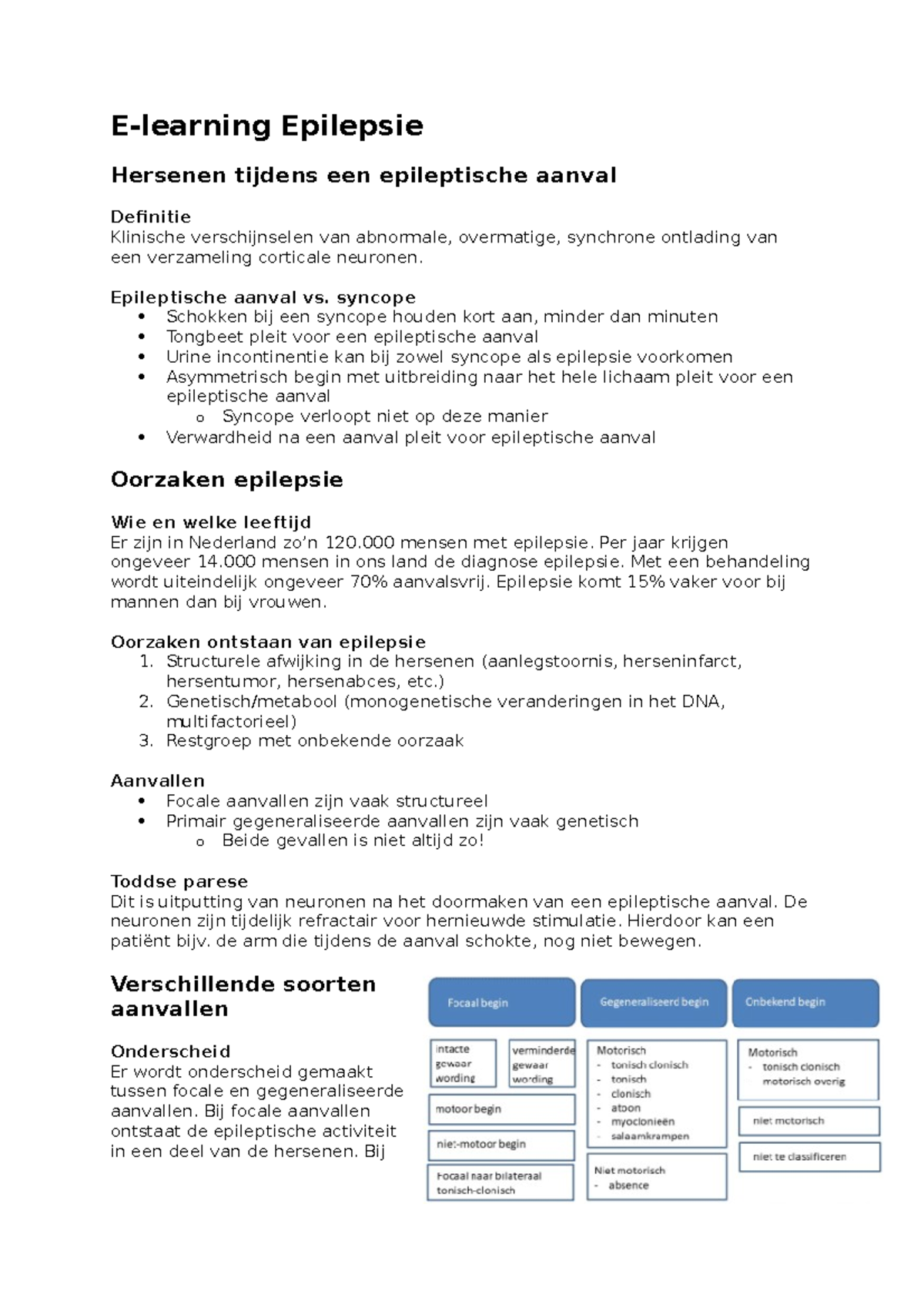 Elearning Epilepsie Elearning Epilepsie Hersenen tijdens een epileptische aanval Definitie