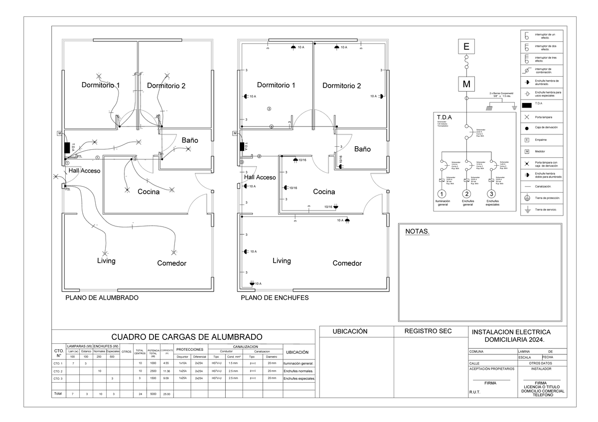 Formato Plano Electrico-Presentación 1 - CUADRO DE CARGAS DE ALUMBRADO