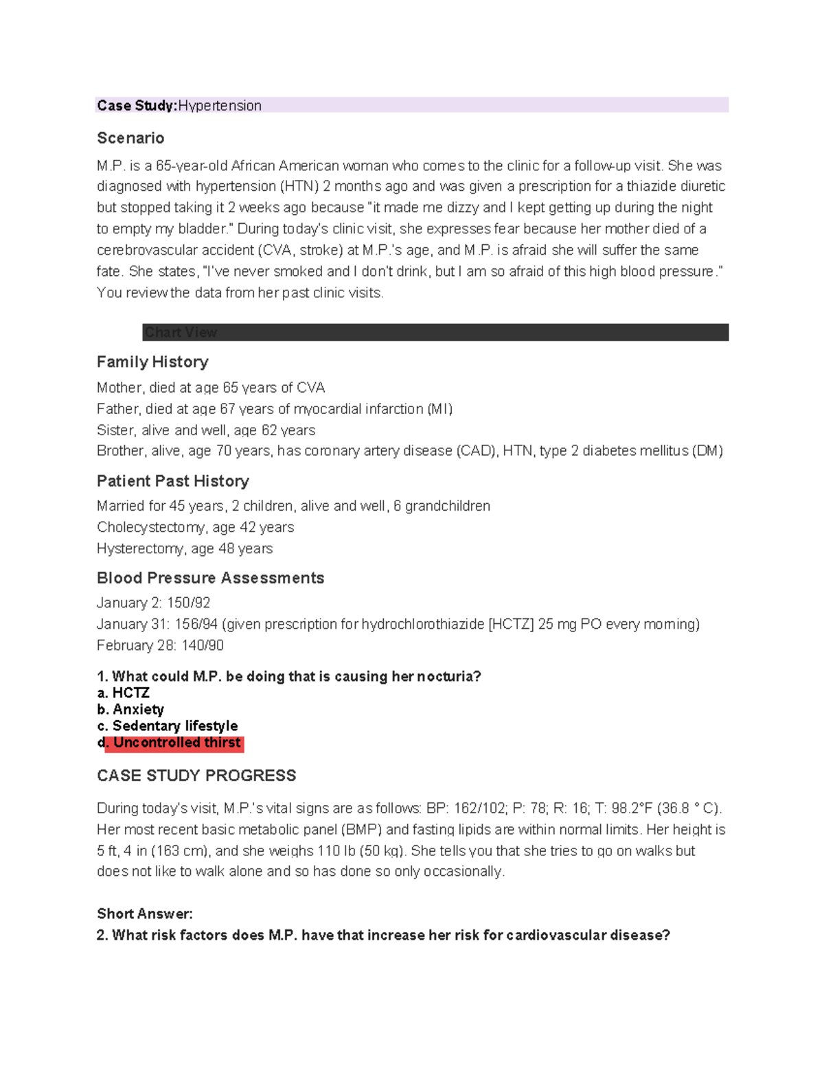 sample case study hypertension