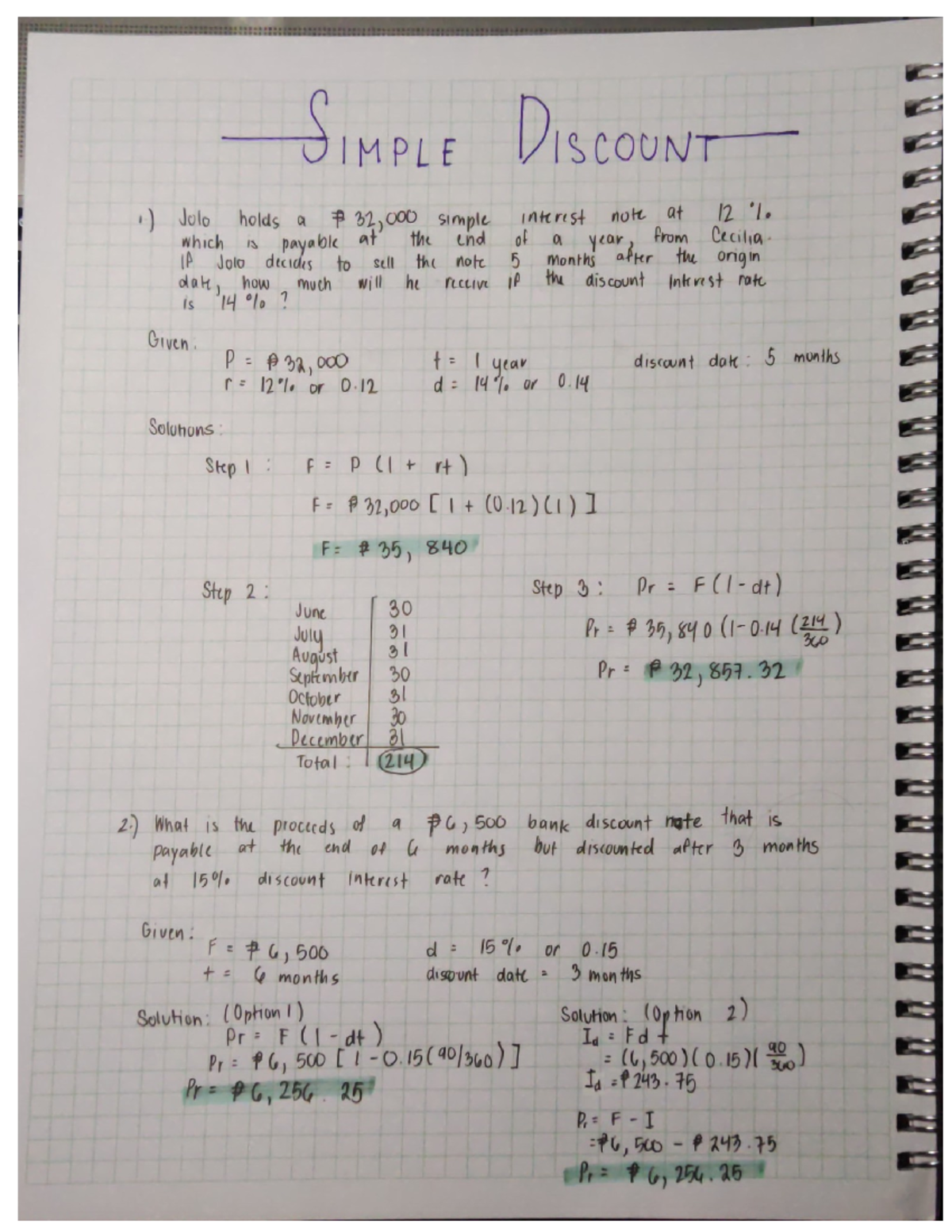 Simple Discount - notes - Mathematics in the Modern World - Studocu