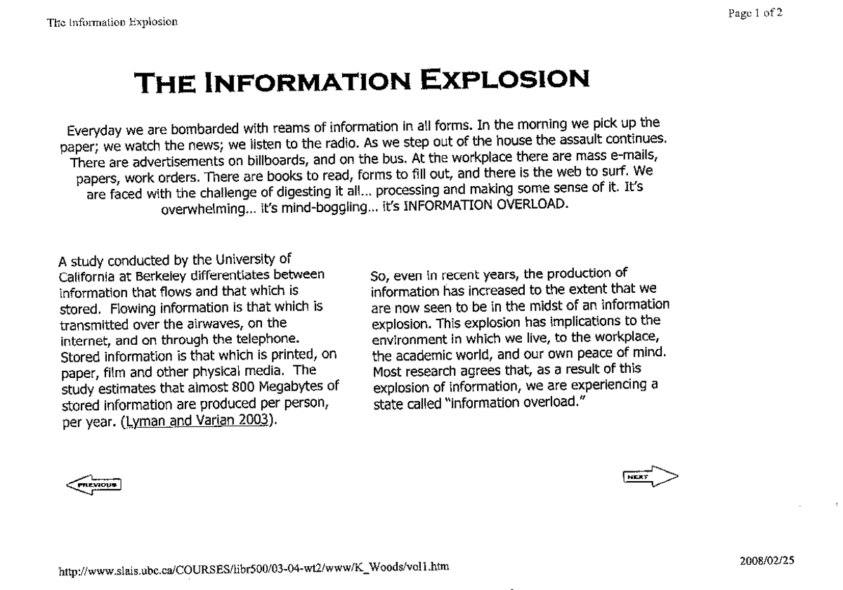 Information explosion article OPV 112 Studocu