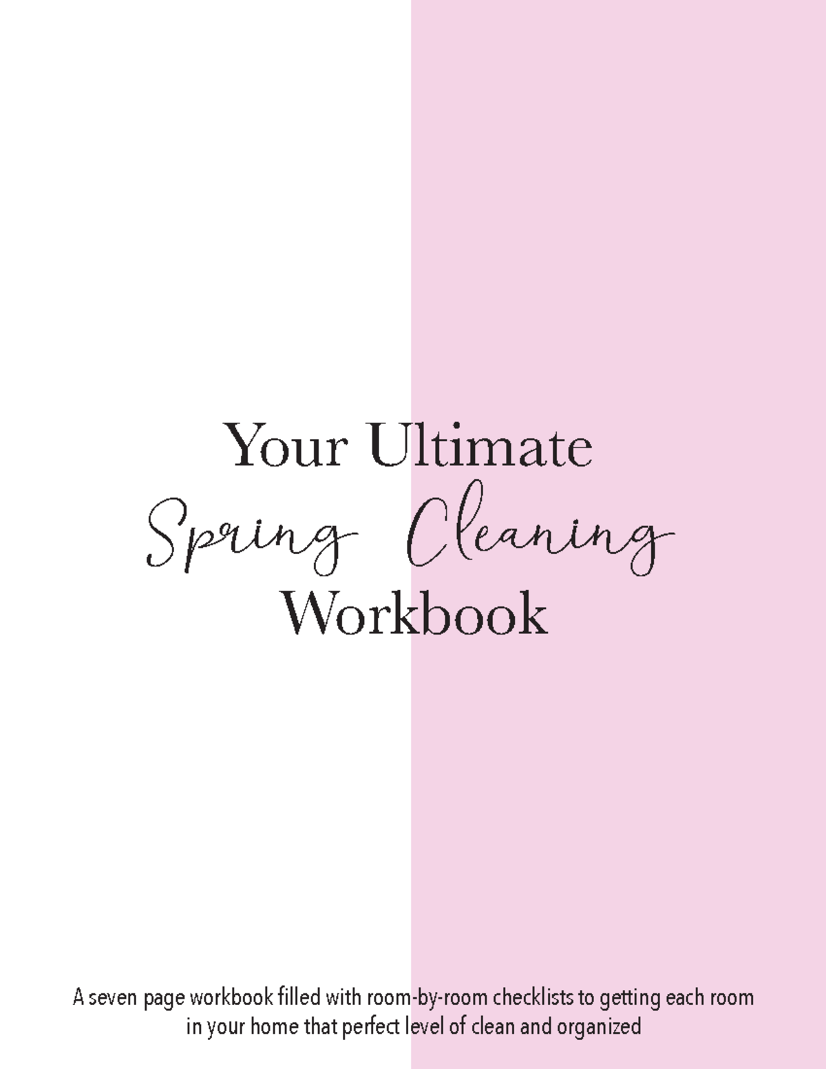 Spring Cleaning Workbook - Your Ultimate Spring Cleaning Workbook A ...