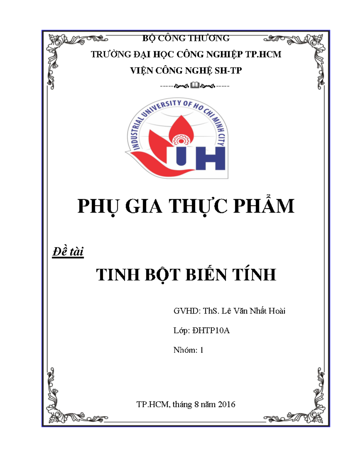 TIU LUN PH GIA THC PHM TINH BT BI - BỘ CÔNG THƯƠNG TRƯỜNG ĐẠI HỌC CÔNG ...