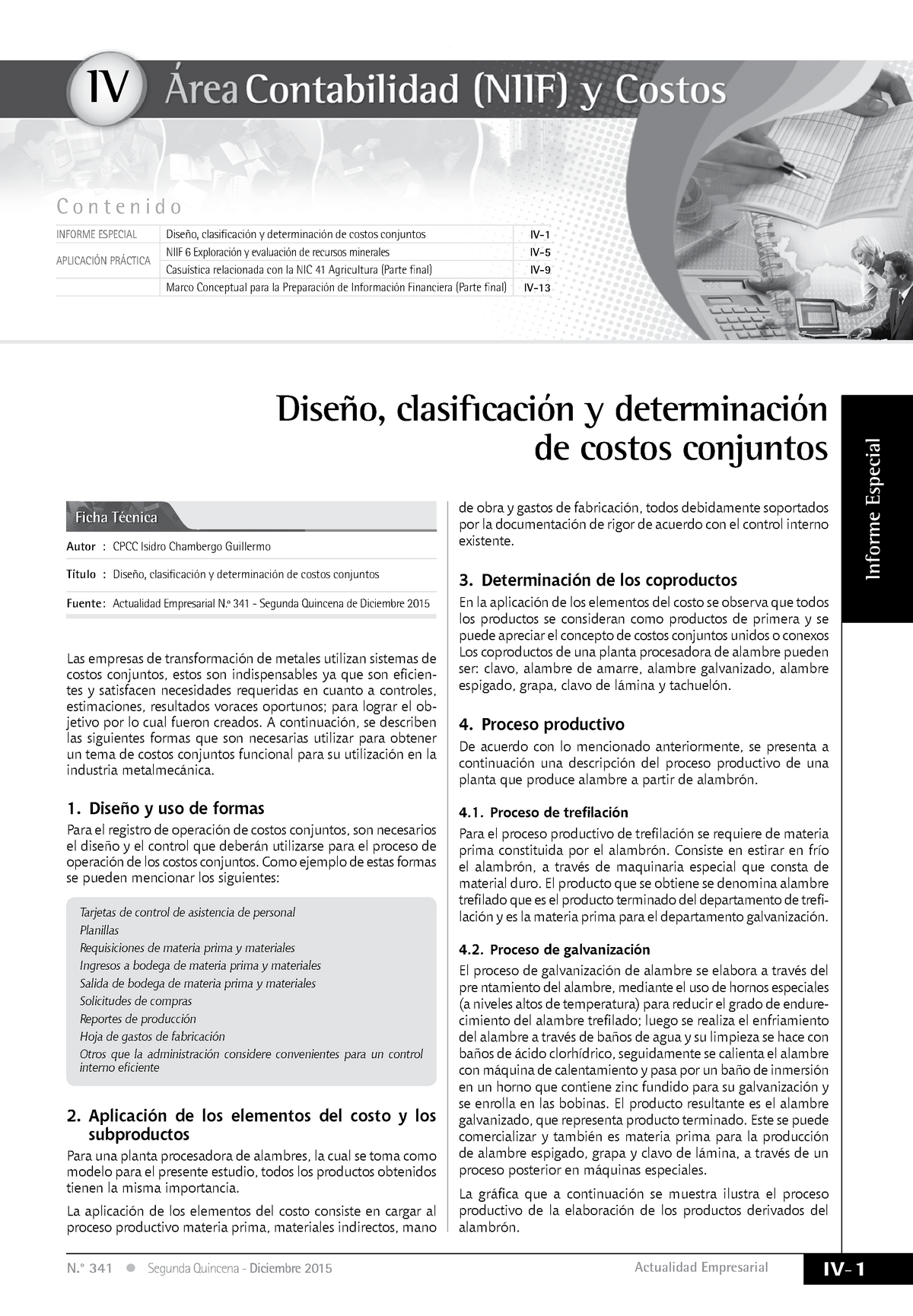 Diseño Clasificacion Y Determinacion De Costos Conjuntos Área Contabilidad Niif Y Costos Iv 4729