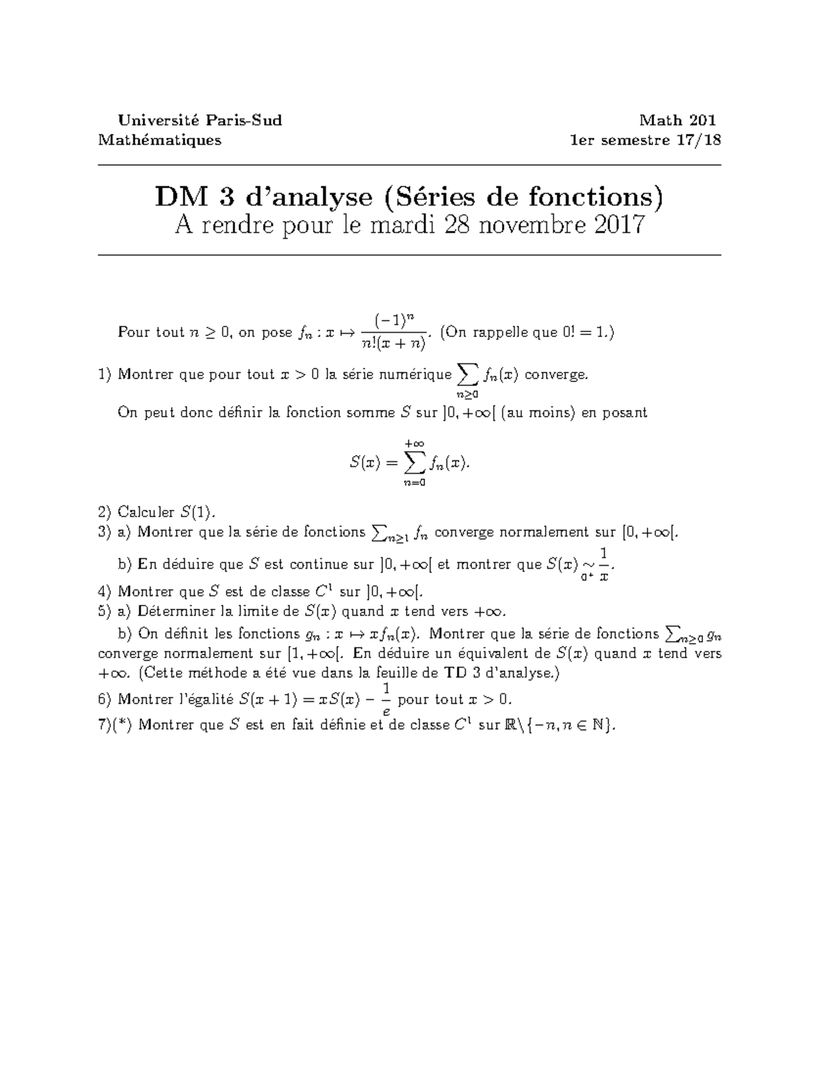DM numero 3 énoncé - Universit ́e Paris-Sud Math 201 Math ́ematiques ...