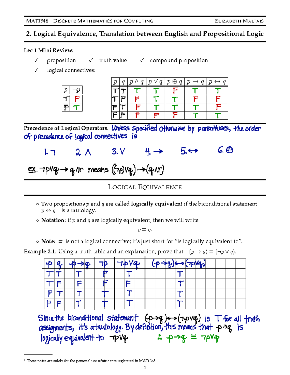 Mat1348 Notes 02 Filled Studocu