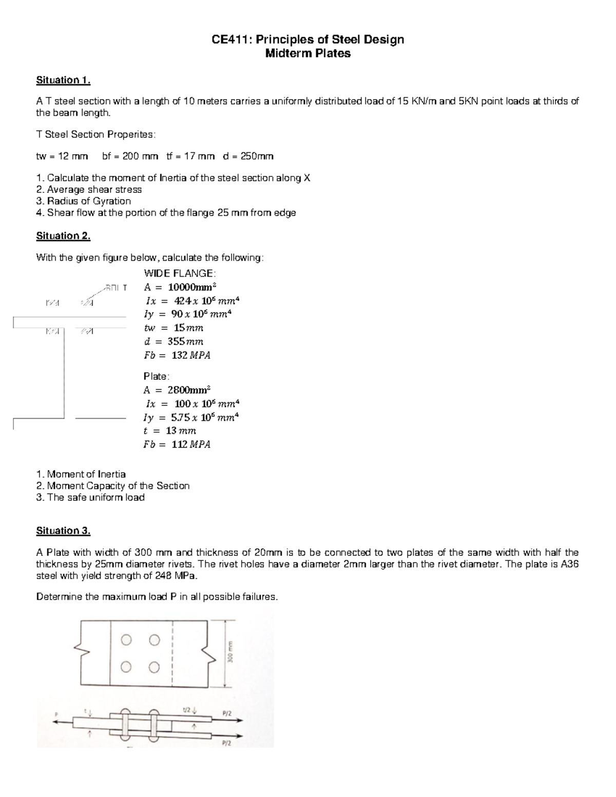 CE 411 Principles of Steel Design Plates - CE411: Principles of Steel ...