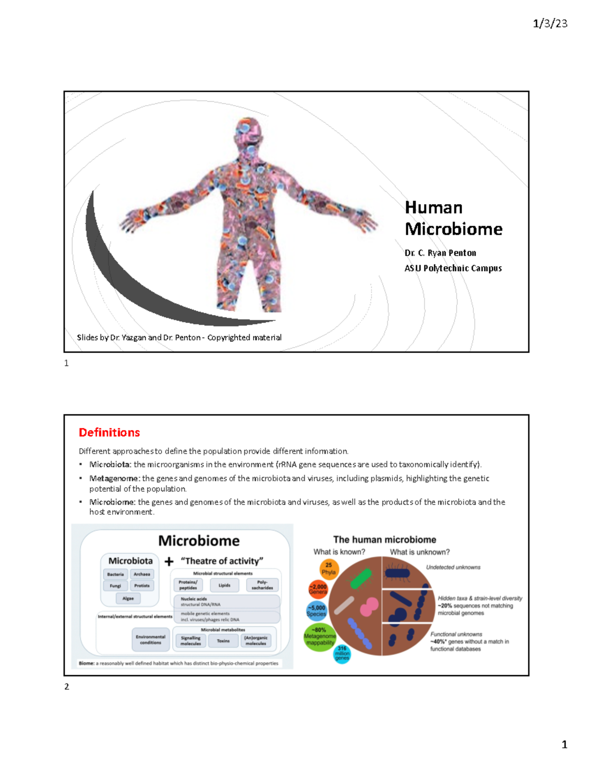 8- Human Microbiota student - Human Microbiome Dr. C. Ryan Penton ASU ...