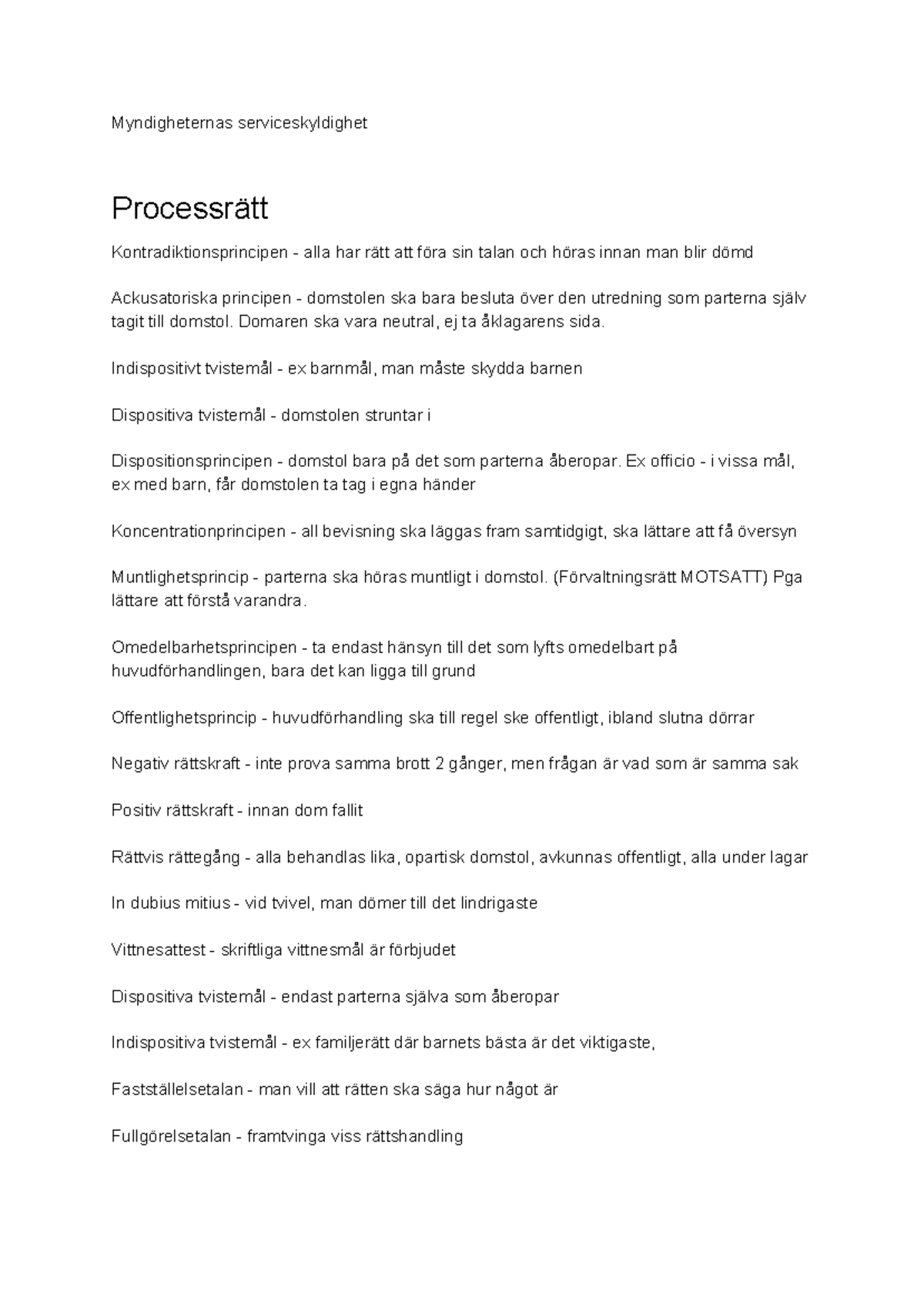 Principer - Myndigheternas Serviceskyldighet Processrätt ...