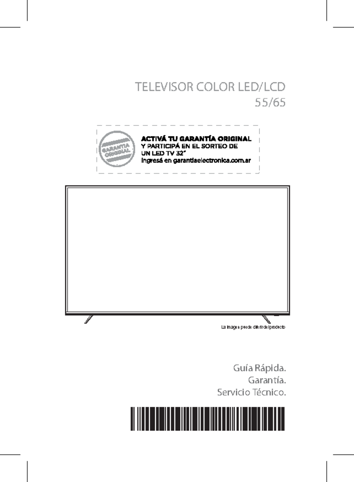 Manual de usuario 91DI65X6500 - TELEVISOR COLOR LED/LCD 55/ Guía Rápida