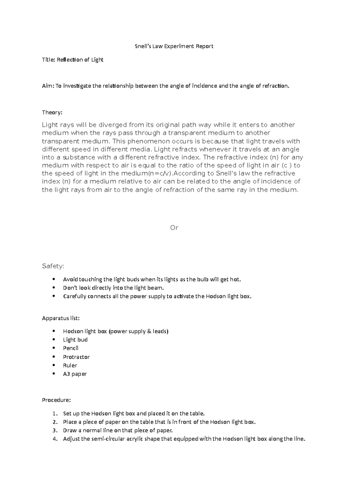 snell-s-law-report-snell-s-law-experiment-report-title-reflection-of