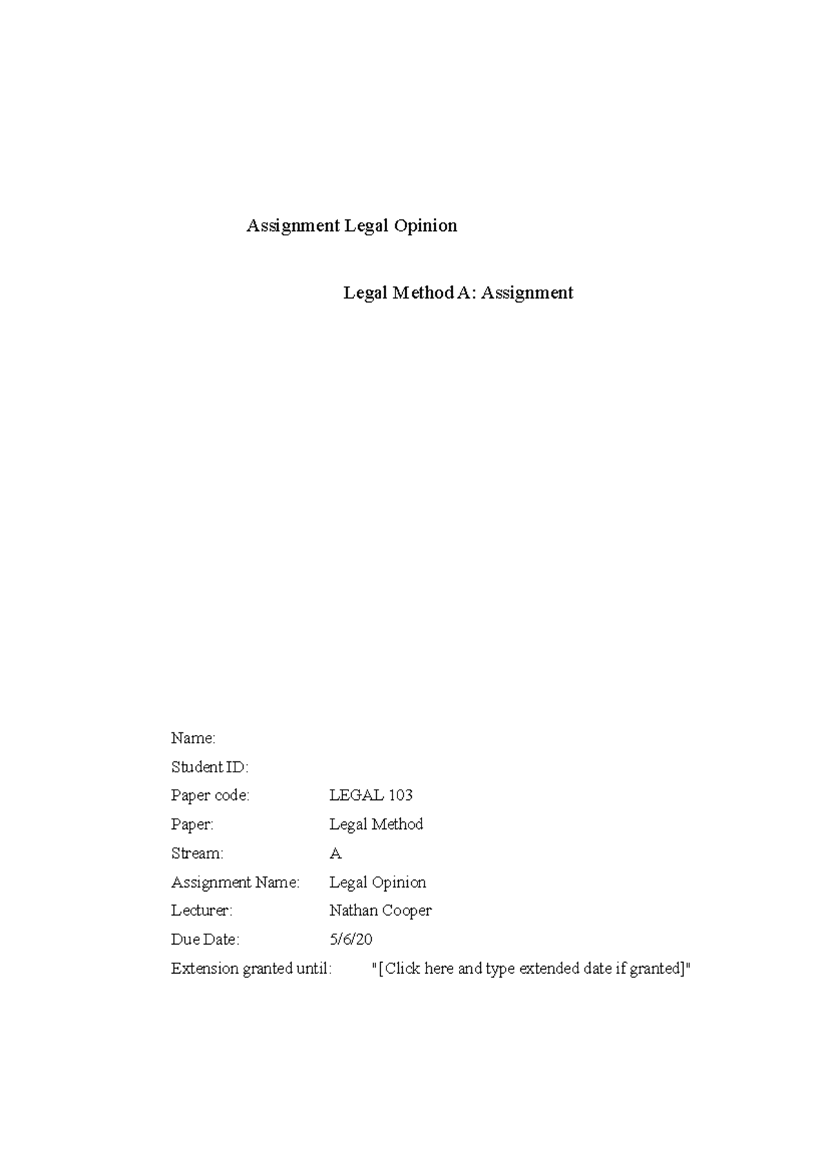 the assignment legal