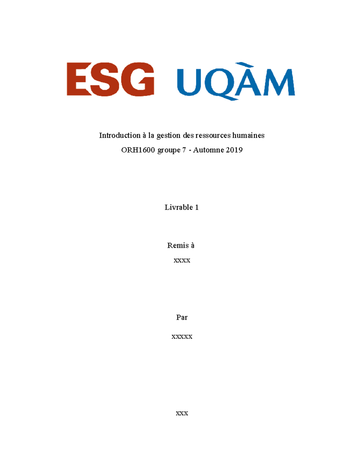 ORH1600 - Travail De Session - Introduction à La Gestion Des Ressources ...