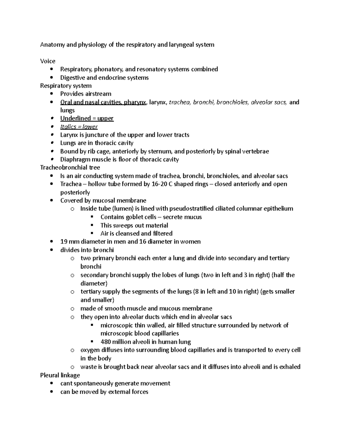 Chapter 1 notes - class lecture - Anatomy and physiology of the ...