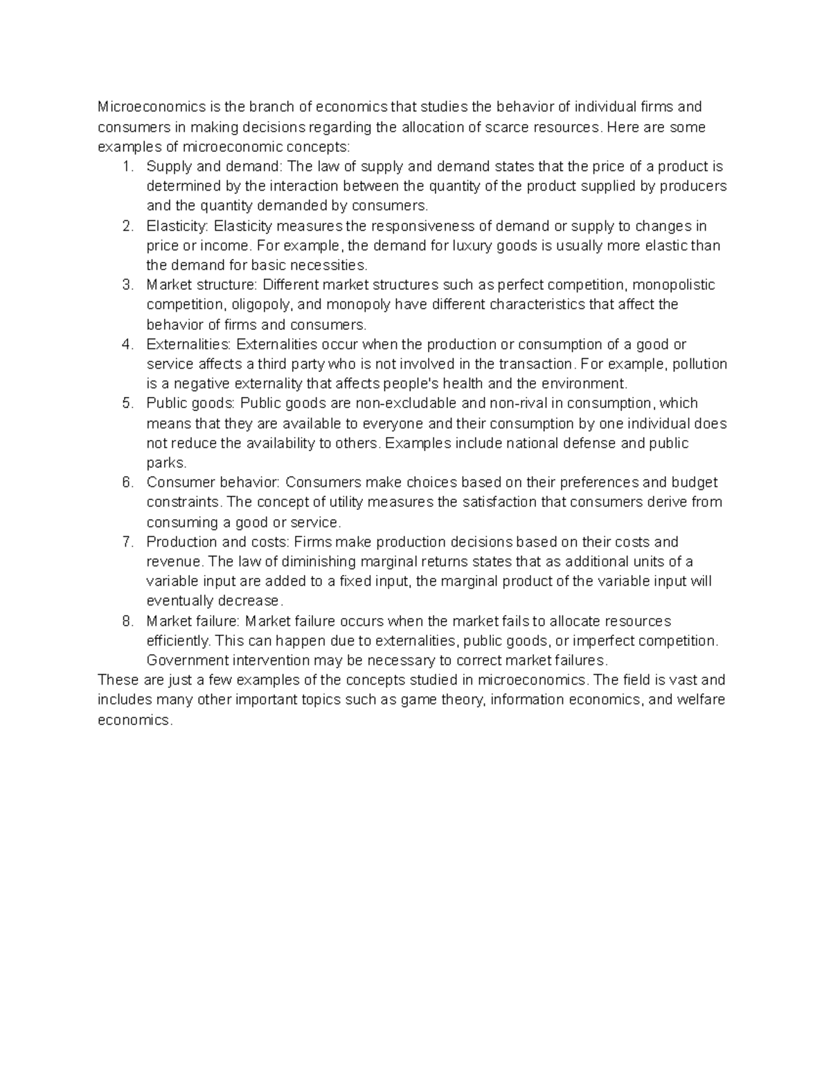 Micro - Microeconomics is the branch of economics that studies the ...