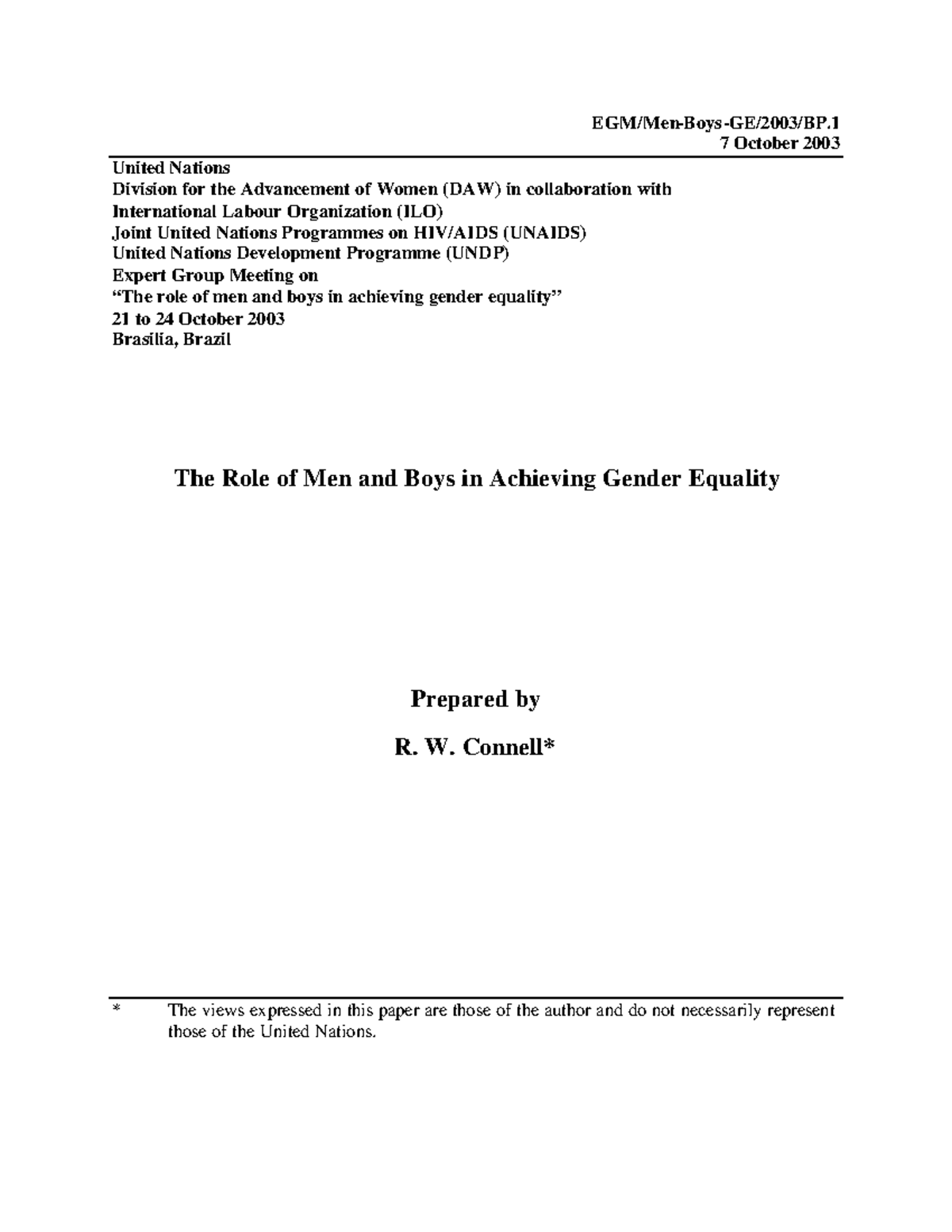 Connell-bp - paper - EGM/Men-Boys-GE/2003/BP. 7 October 2003 United ...