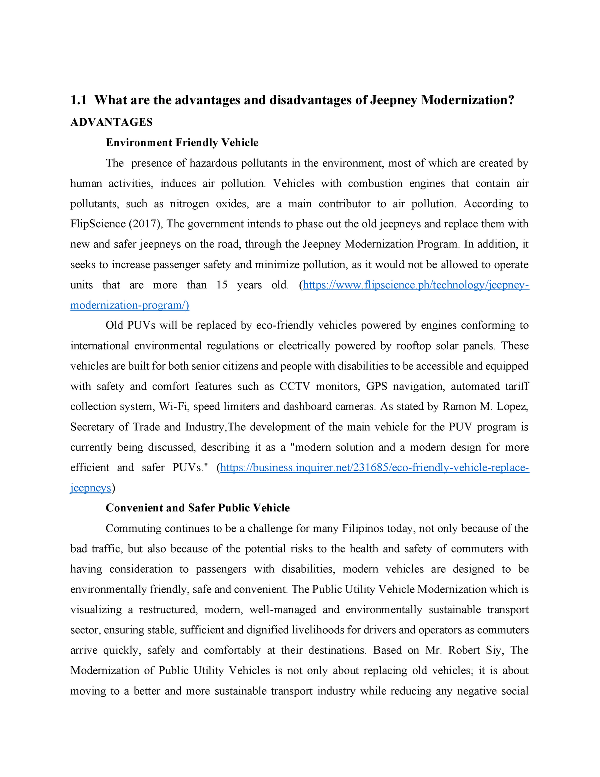 research paper about jeepney modernization pdf