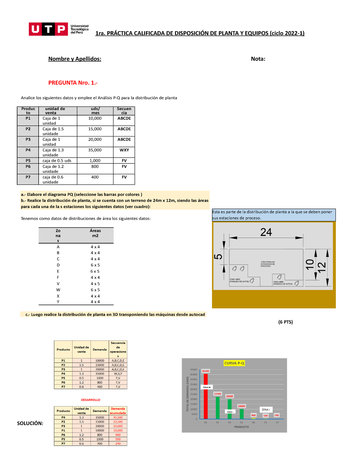 PC1 Dispo DE Planta - 1ra. PRÁCTICA CALIFICADA DE DISPOSICIÓN DE PLANTA ...