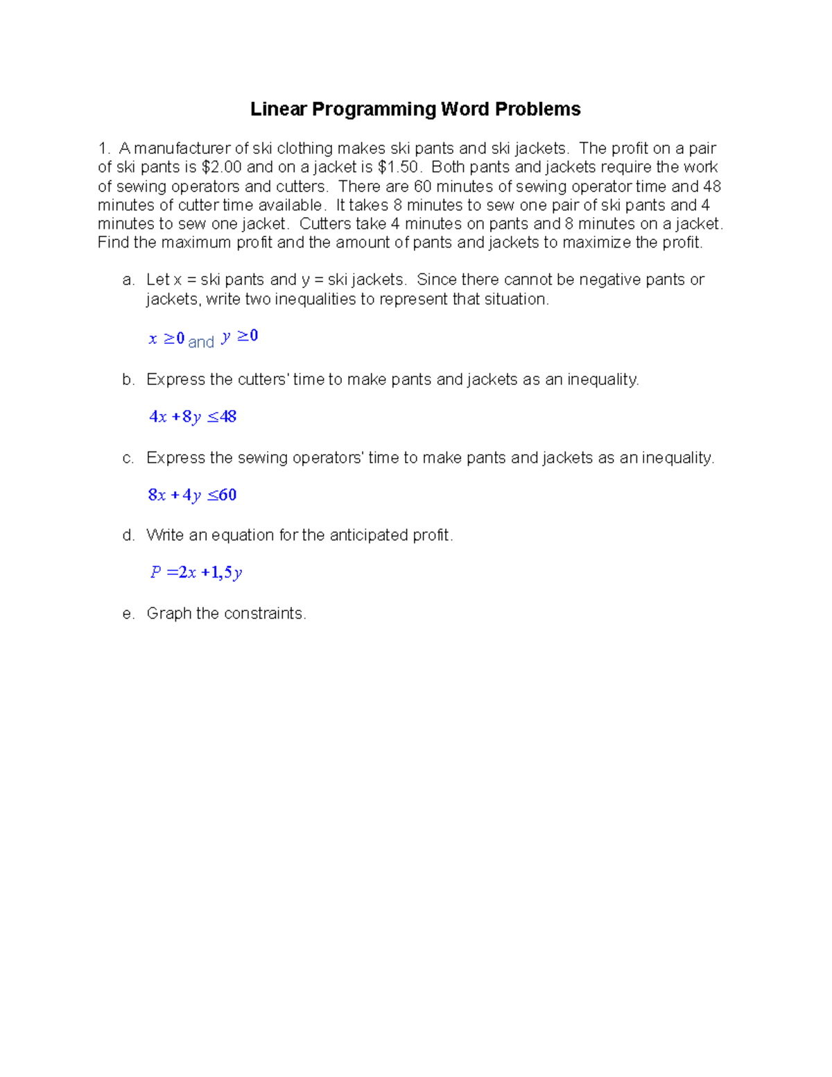Weekly quiz solutions 1 and 2 linear programing - Linear Programming ... image.