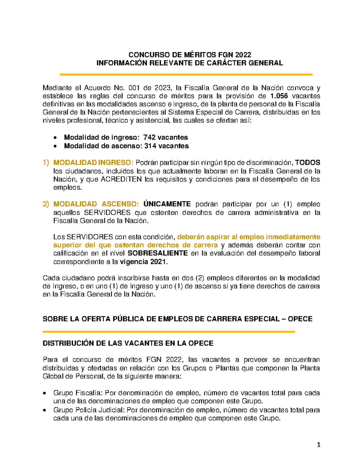 Documento Informativo Concurso DE Meritos FGN 2022 2023 03 03 ...