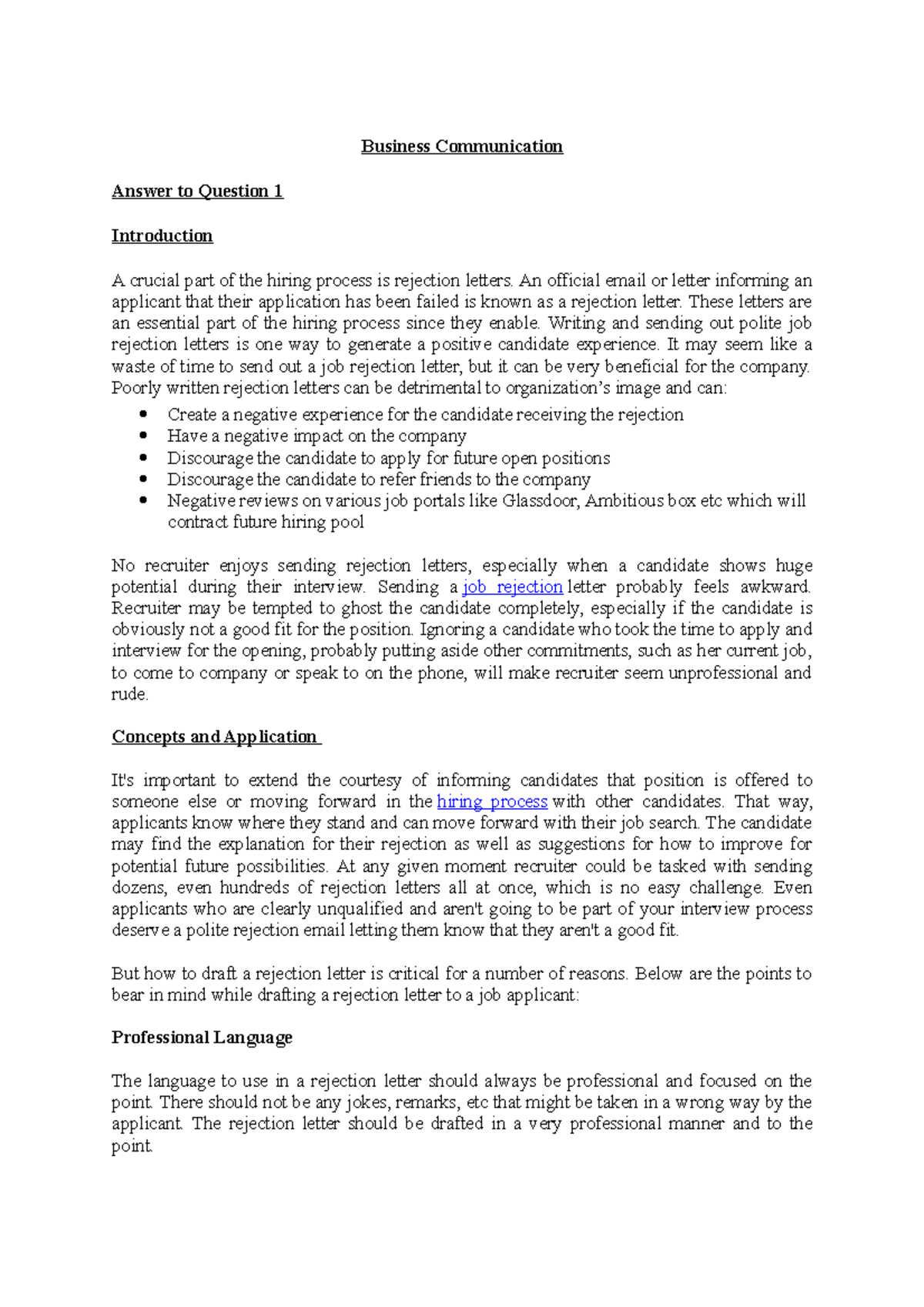 Business Communication - Business Communication Answer to Question 1 ...
