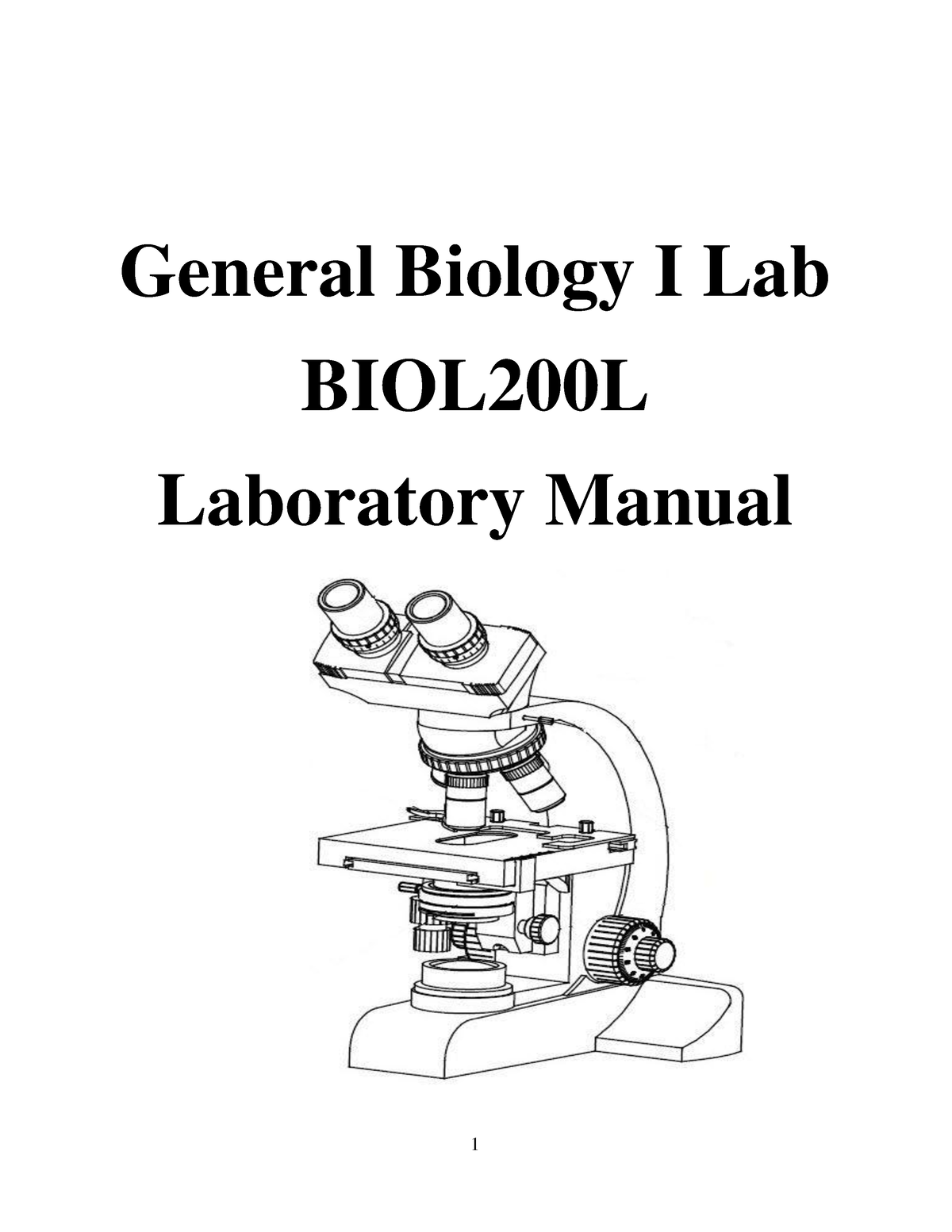 Biol200L Laboratory Manual - General Biology I Lab BIOL200L Laboratory ...