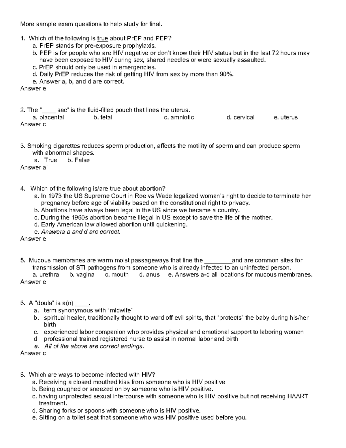 Biol030 final sample - More sample exam questions to help study for ...