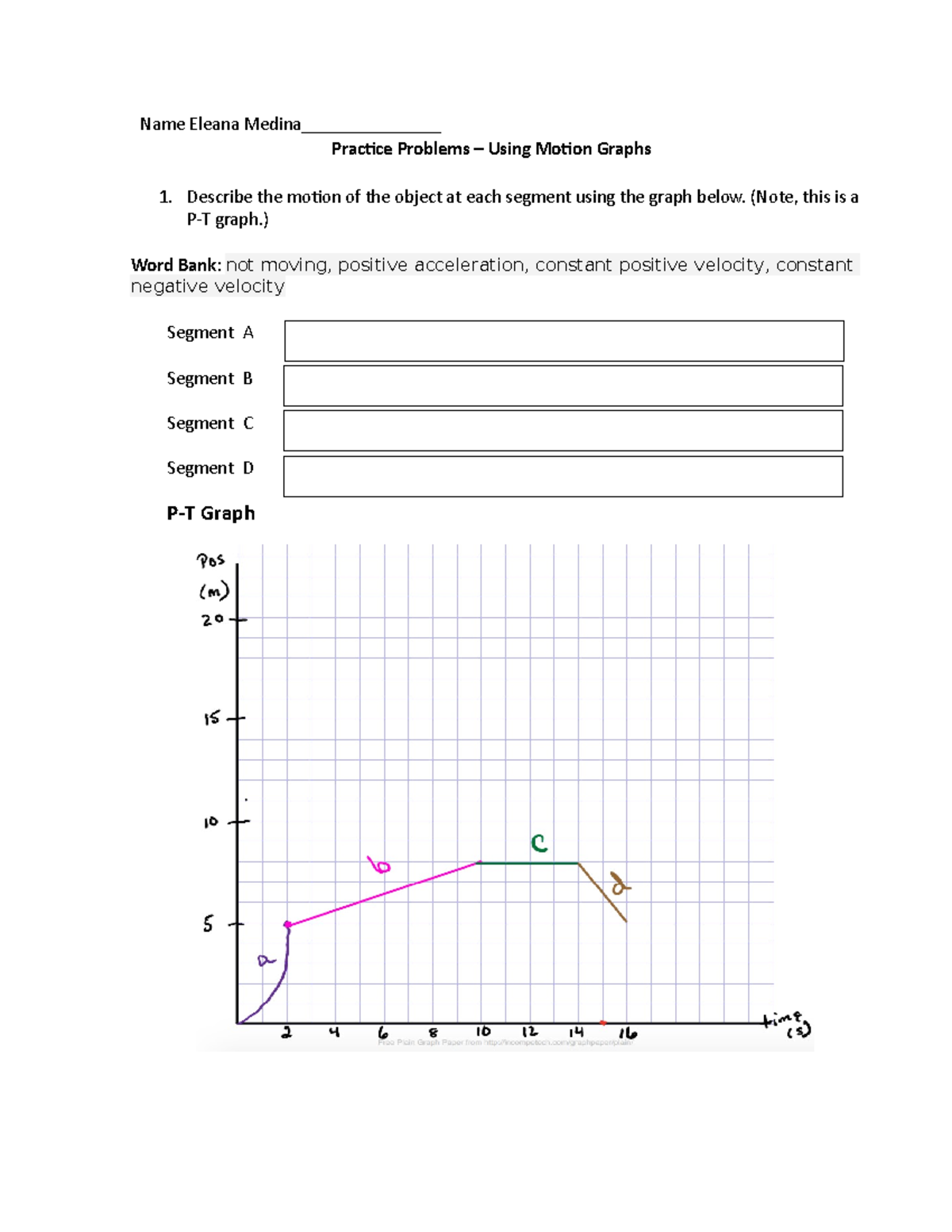 Practice+Problems+–+Using+Motion+Graphs - Name Eleana Medina ...