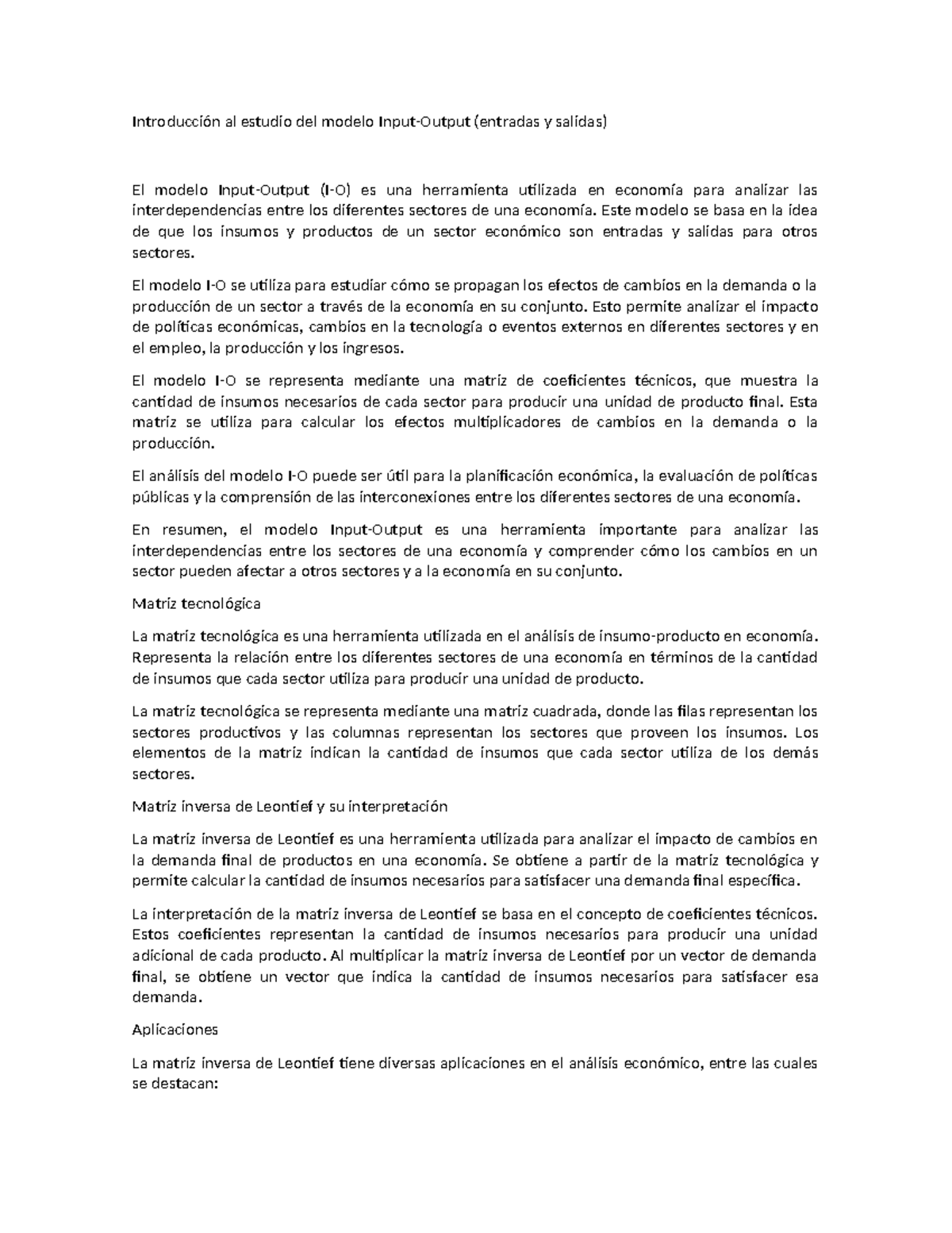 Investigacion para mapa conceptual - Introducción al estudio del modelo ...