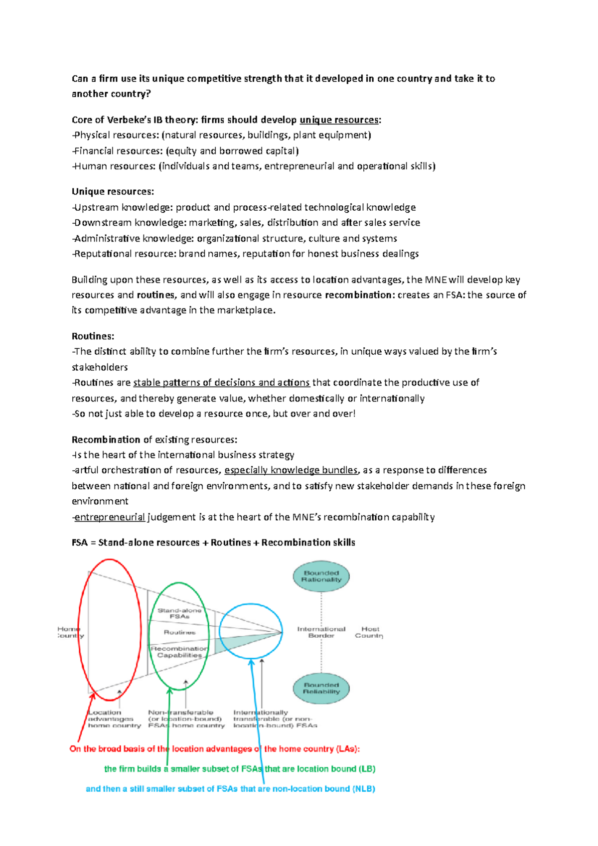 IIB Final Summary all lectures - Can a firm use its unique competitive ...