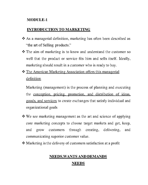 Module 4 Part 2 - Lecture notes Marketing Management - Daily Examples ...